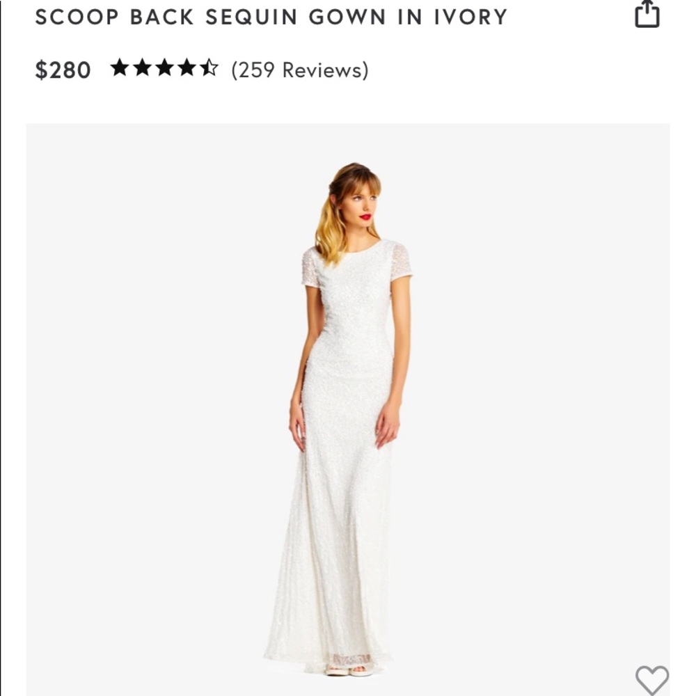 Adrianna Papell Sequin Ivory Gown Bridal